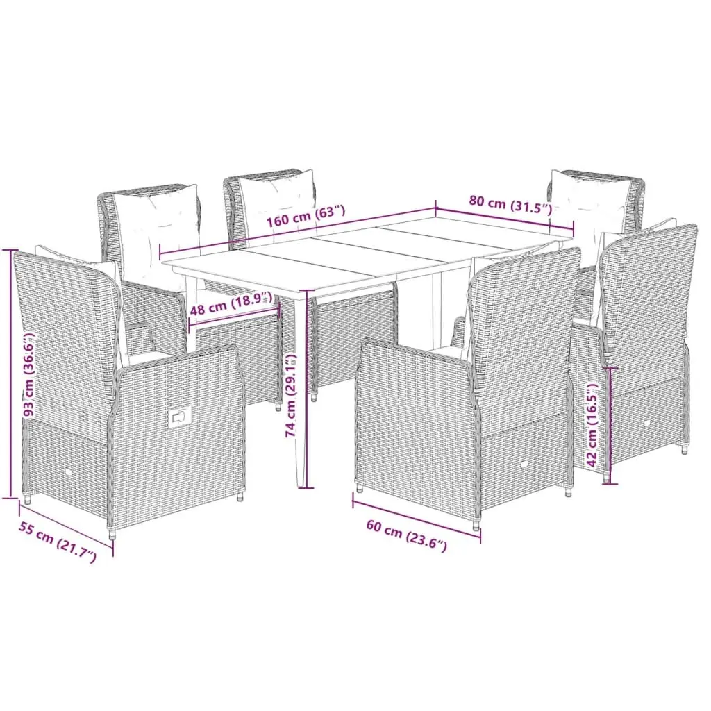 7 Piece Dining Set for Outdoor Enjoyment