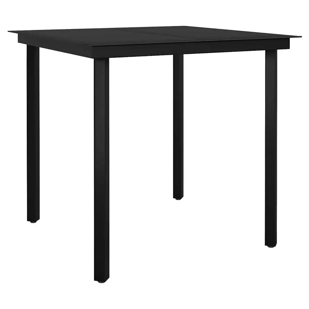 Black Garden Dining Set 5 Piece Outdoor Patio Furniture with Cushions