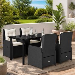 Your New Black Garden Dining Set - 5 Pieces for Comfort