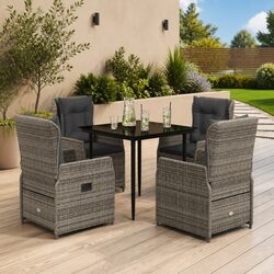 Enjoy Your Outdoors with Our 5 Piece Grey Dining Set