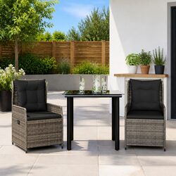 Friendly Grey Outdoor Dining Set: 3-Piece Furniture