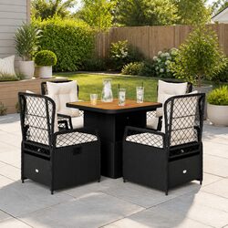 Friendly 5-Piece Garden Dining Set with Cushions