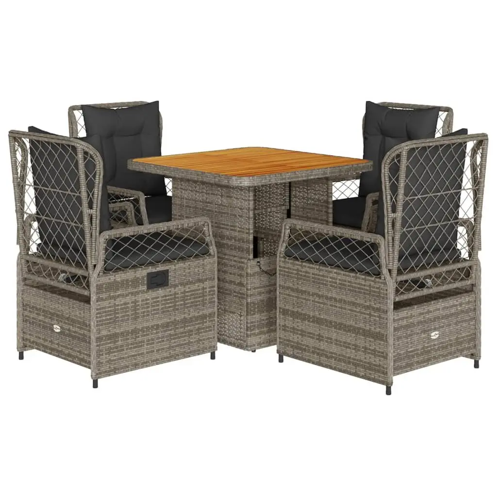 5-Piece Grey Dining Set for Outdoor Gatherings