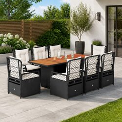 Your New Favorite Dining Set: 9-Piece Garden Furniture