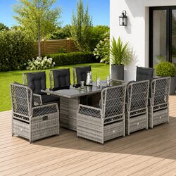 Your New 9-Piece Grey Outdoor Dining Set Awaits