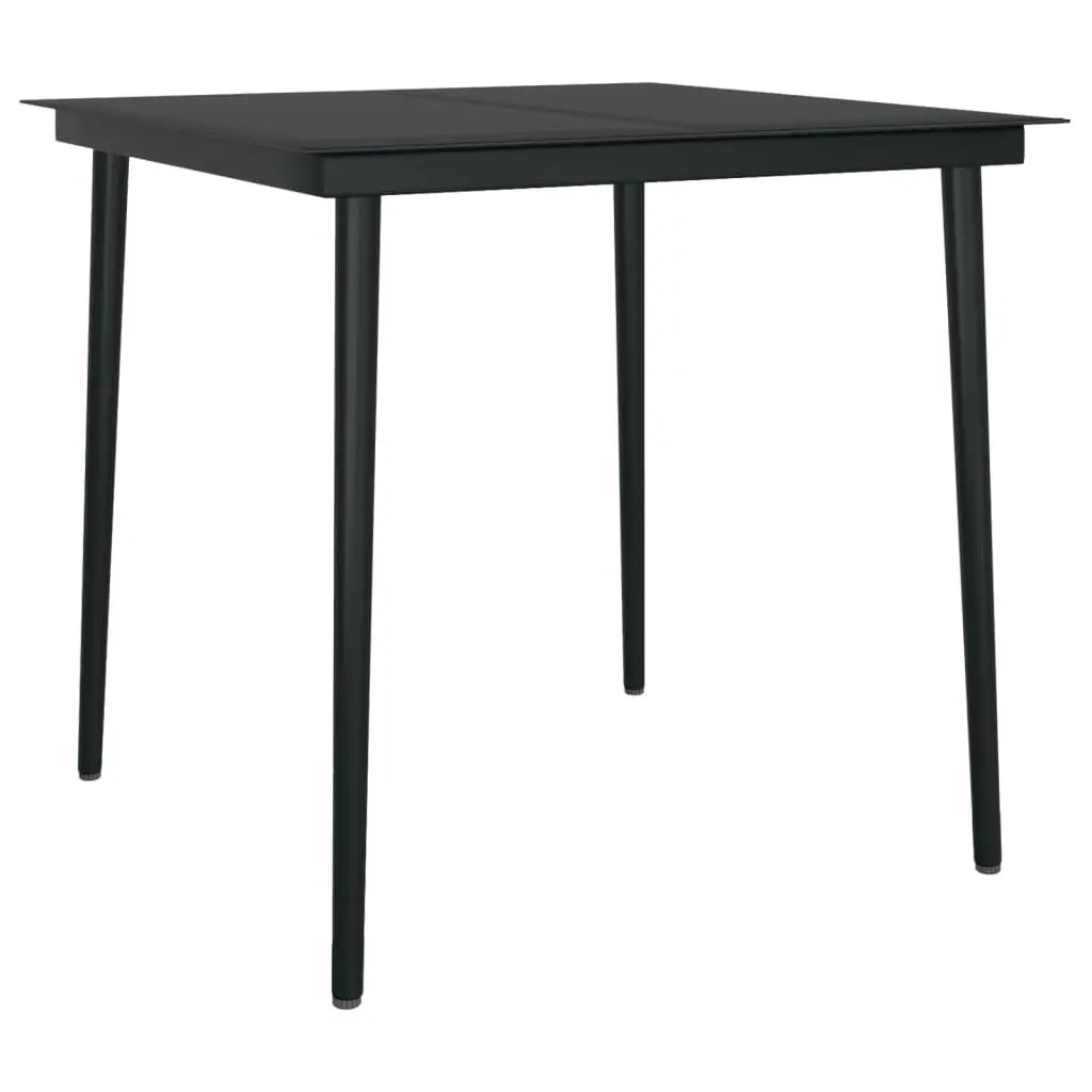 Garden Dining Set Adjustable Backrest 3 Piece Black Poly Rattan