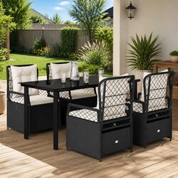 Your Outdoor Dining Solution: 5-Piece Rattan Set
