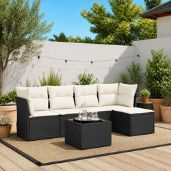 Friendly 6-Piece Black Outdoor Sofa Set for You