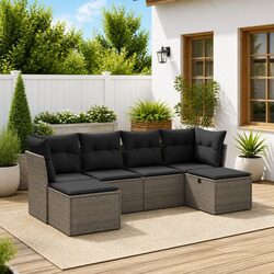 Your Friendly Grey Outdoor Garden Sofa Set - 6 Pieces