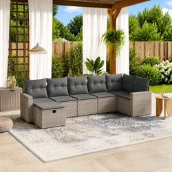 Your Outdoor Retreat: 7 Piece Garden Sofa Set with Cushions