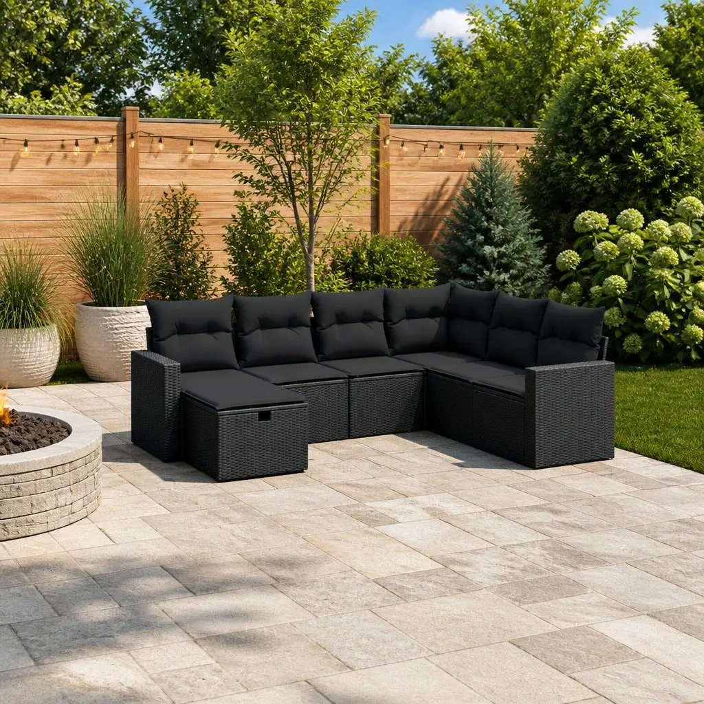 7 Piece Garden Sofa Set with Cushions