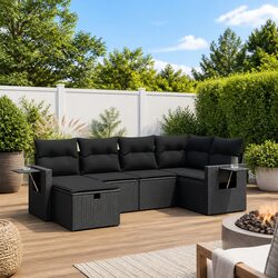 Friendly Modular 6-Piece Garden Sofa Set with Cushions
