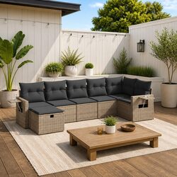 Friendly 7 Piece Garden Sofa Set with Comfy Cushions