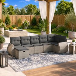 Your New Favorite 7 Piece Garden Sofa Set with Cushions