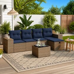 Friendly 6-Piece Garden Sofa Set in Grey for You
