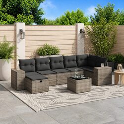 Friendly 8-Piece Grey Outdoor Sofa Set for You