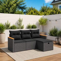 Your New 4-Piece Black Garden Sofa Set Awaits