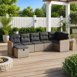 Your Ideal 7 Piece Grey Rattan Outdoor Sofa Set Awaits