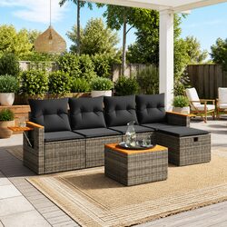 Friendly 6-Piece Outdoor Sofa Set in Grey