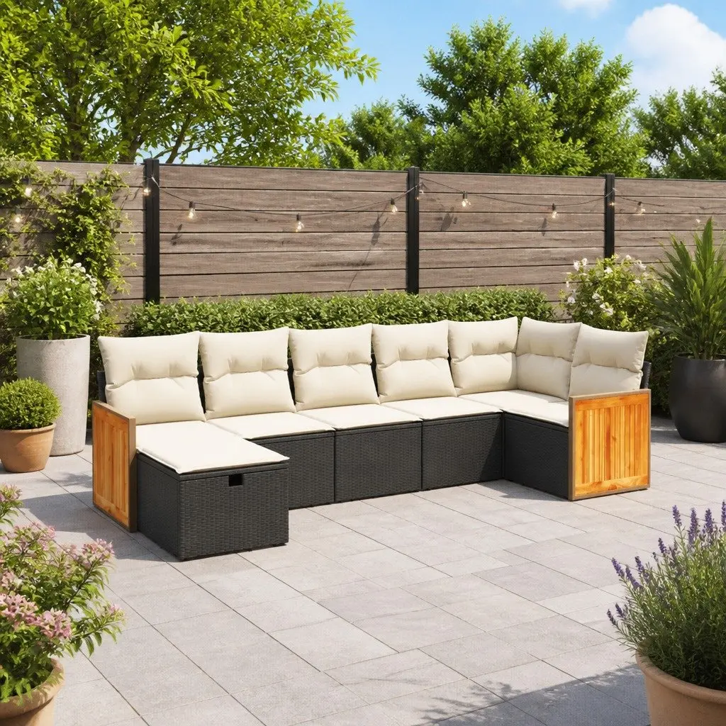 7 Piece Garden Sofa Set with Cushions