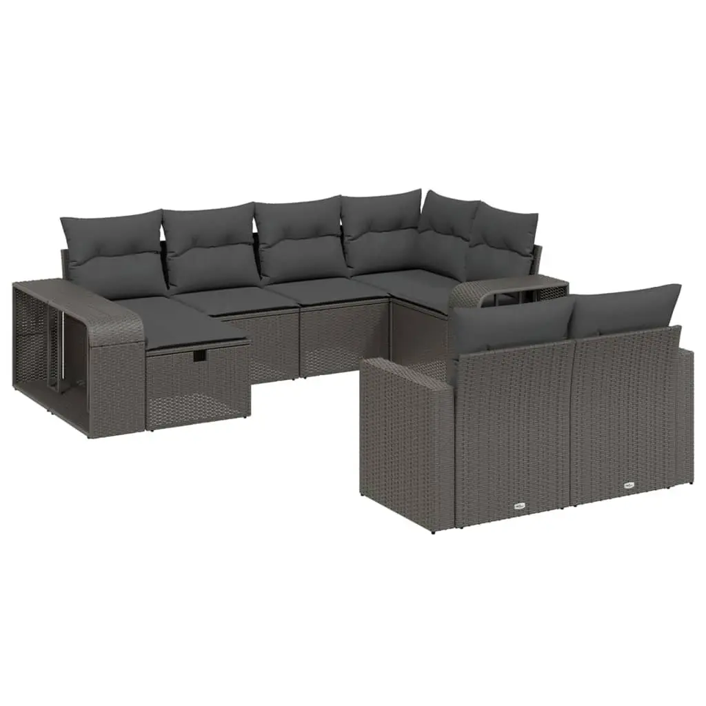 Modular Black PE Rattan Outdoor Patio Furniture 10 Piece Garden Sofa Set