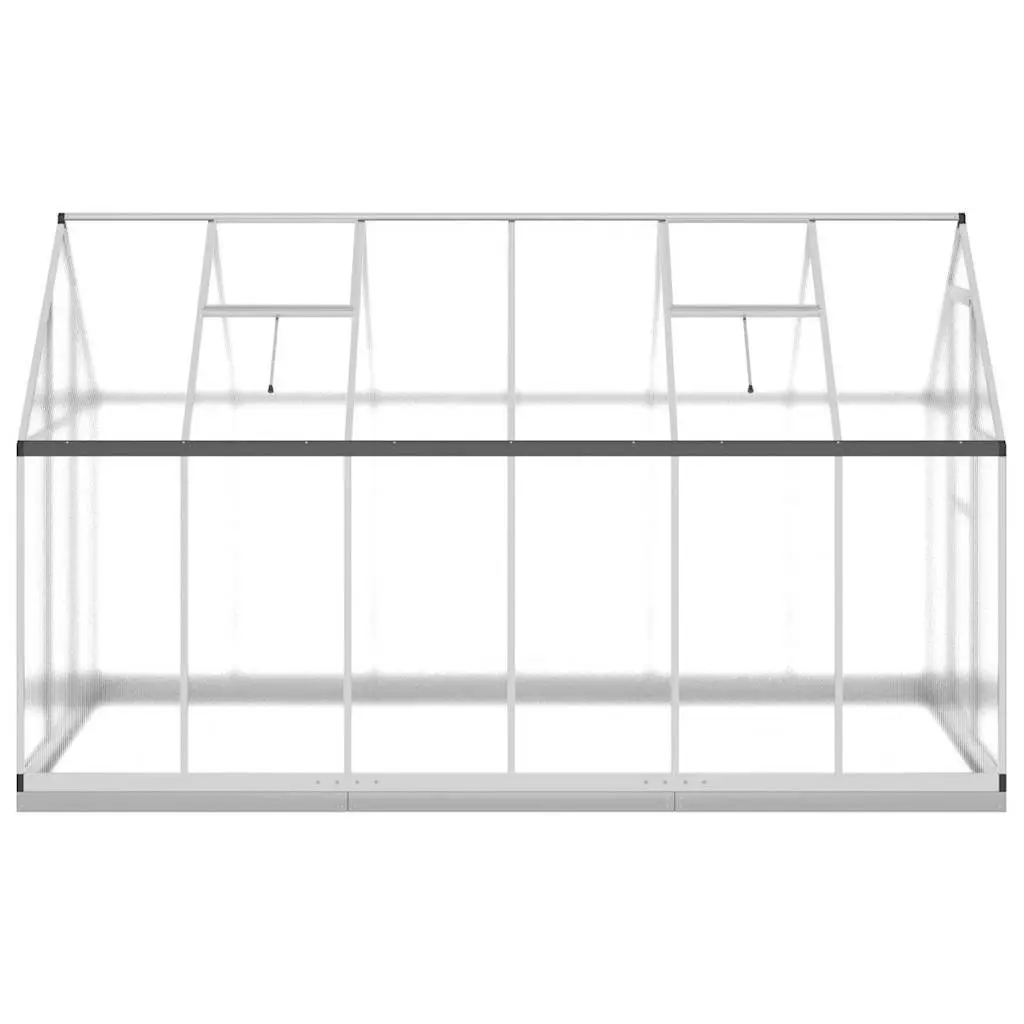Greenhouse Walk-In Aluminium Frame Silver 334x169x202 cm UV-Resistant Polycarbonate Panels
