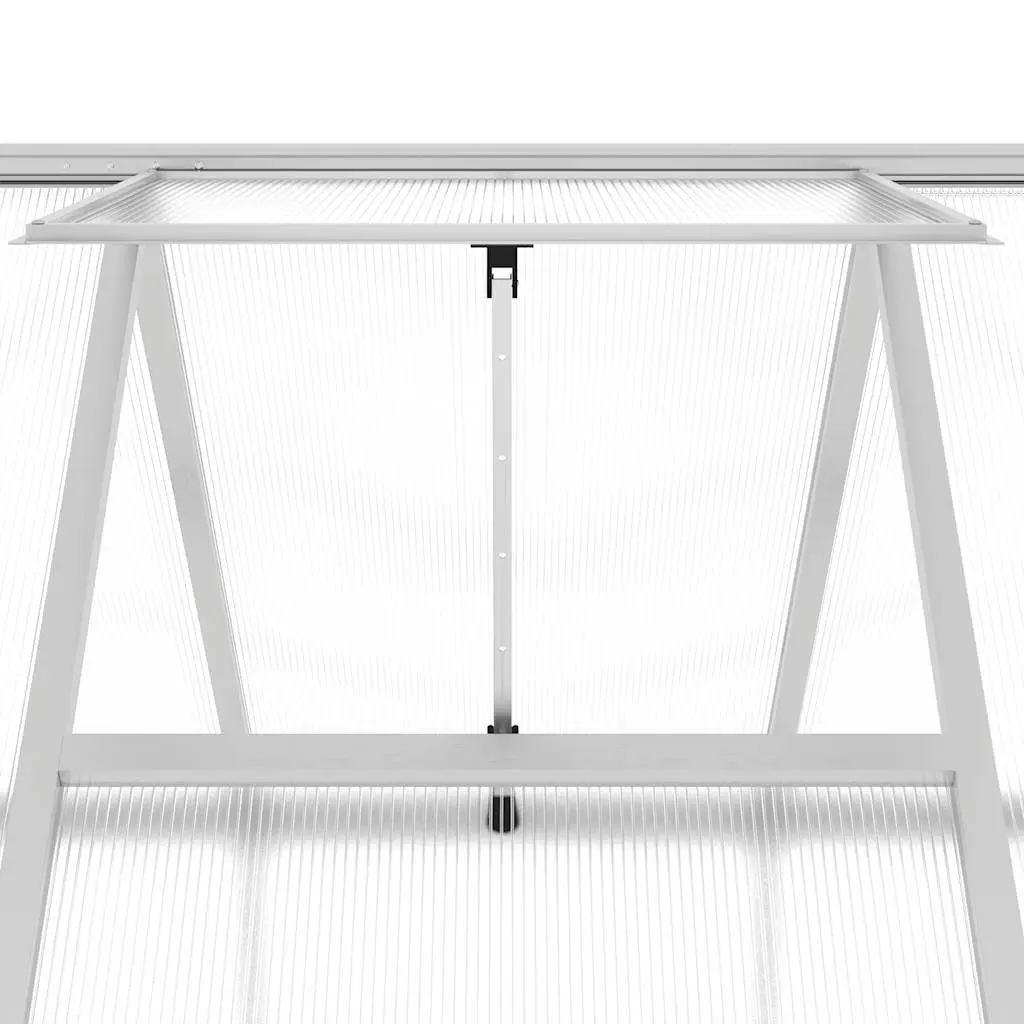 Greenhouse Walk-In Aluminium Frame Silver 334x169x202 cm UV-Resistant Polycarbonate Panels