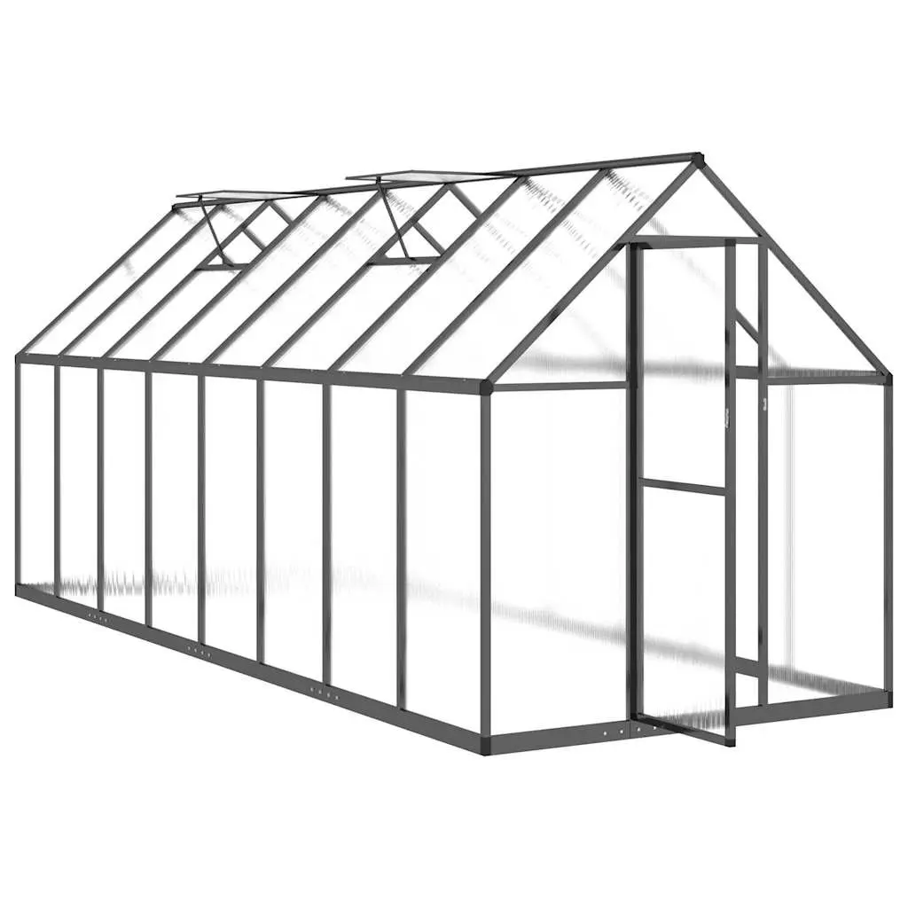 Walk-in Greenhouse Aluminium Frame Polycarbonate Panels 445 x 169 x 195 cm