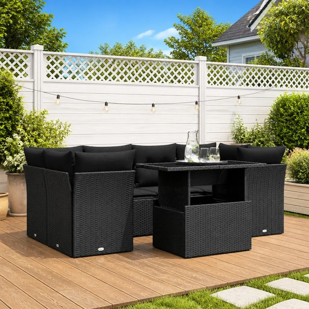 7-Piece Garden Sofa Set with Cushions