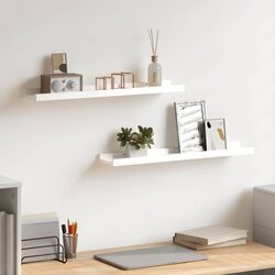 Friendly Floating Storage Shelves 2 pcs in High Gloss White