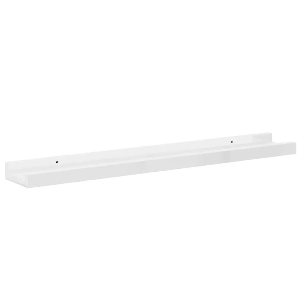 Wall Shelves High Gloss White 60x9x3 cm Floating Storage Display Shelving 2 pcs