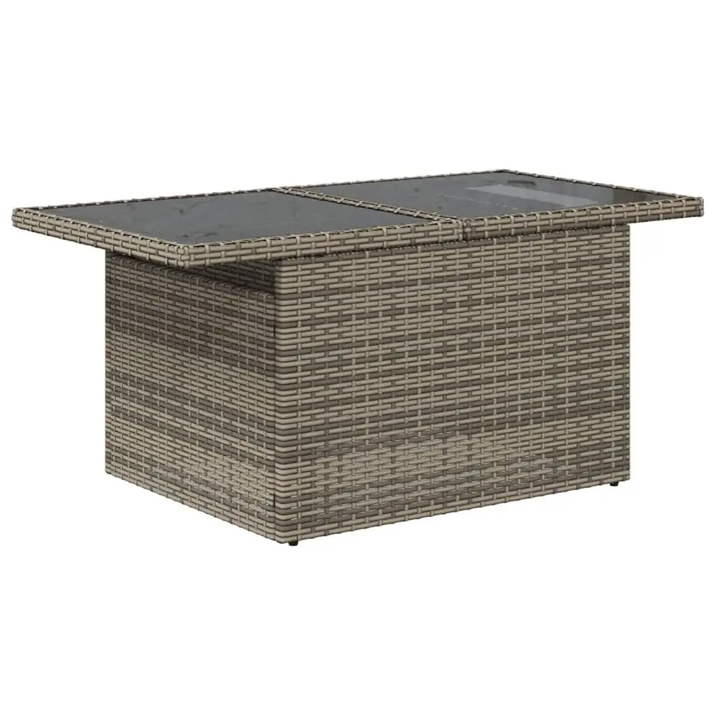 Garden Sofa Set 6 Piece Outdoor Furniture Grey Poly Rattan Patio Lounge with
