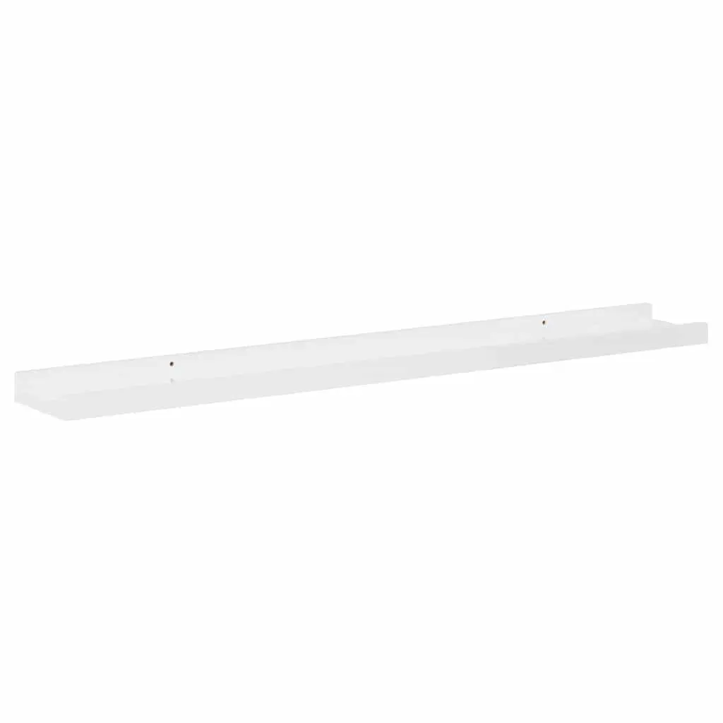Wall Shelves High Gloss White Floating Storage Display 80 x 9 x 3 cm 2 Piece