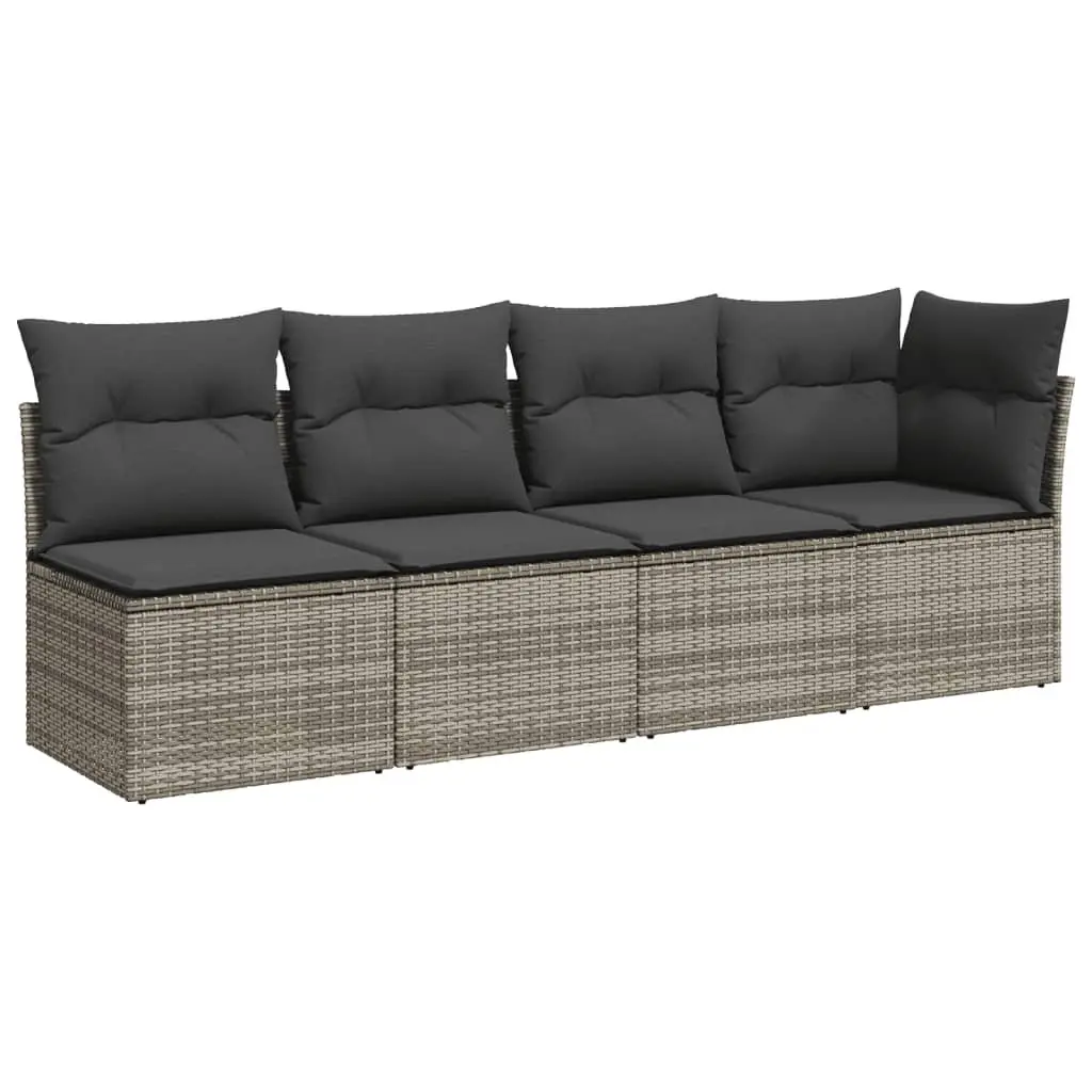 Garden Sofa Set 8 Piece Outdoor Furniture Grey Poly Rattan Modular Patio Lounge