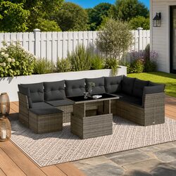 Your Ideal 9 Piece Grey Garden Sofa Set Awaits
