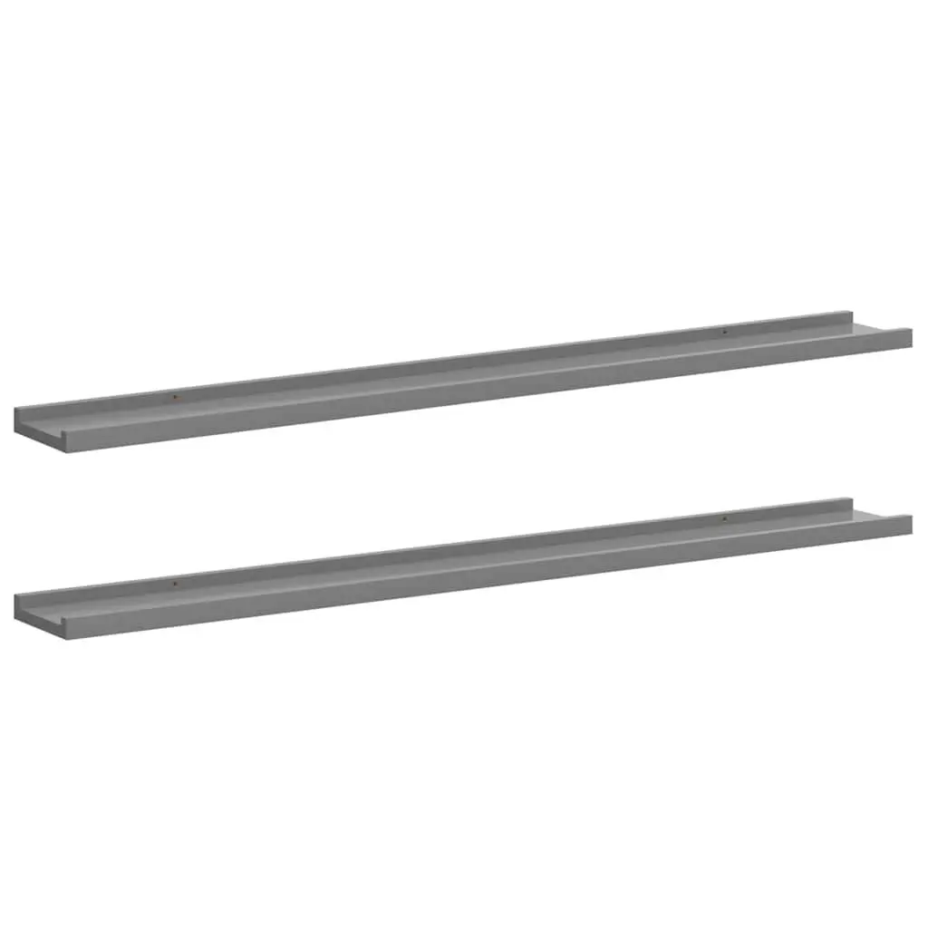 Wall Shelves Grey 100x9x3 cm Storage Display Floating Shelving Unit 2 Piece