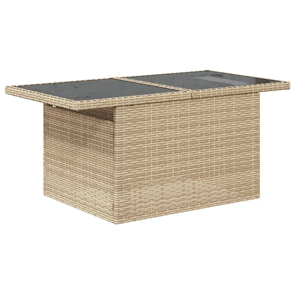 Outdoor Garden Sofa Set 11 Piece Beige Poly Rattan Patio Furniture with Cushions