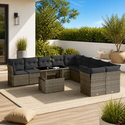 Your New Favorite 11-Piece Grey Rattan Garden Sofa Set