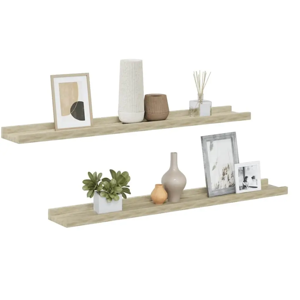 Wall Shelves Floating Storage Display Ledges Brown 80x9x3 cm 2 pcs