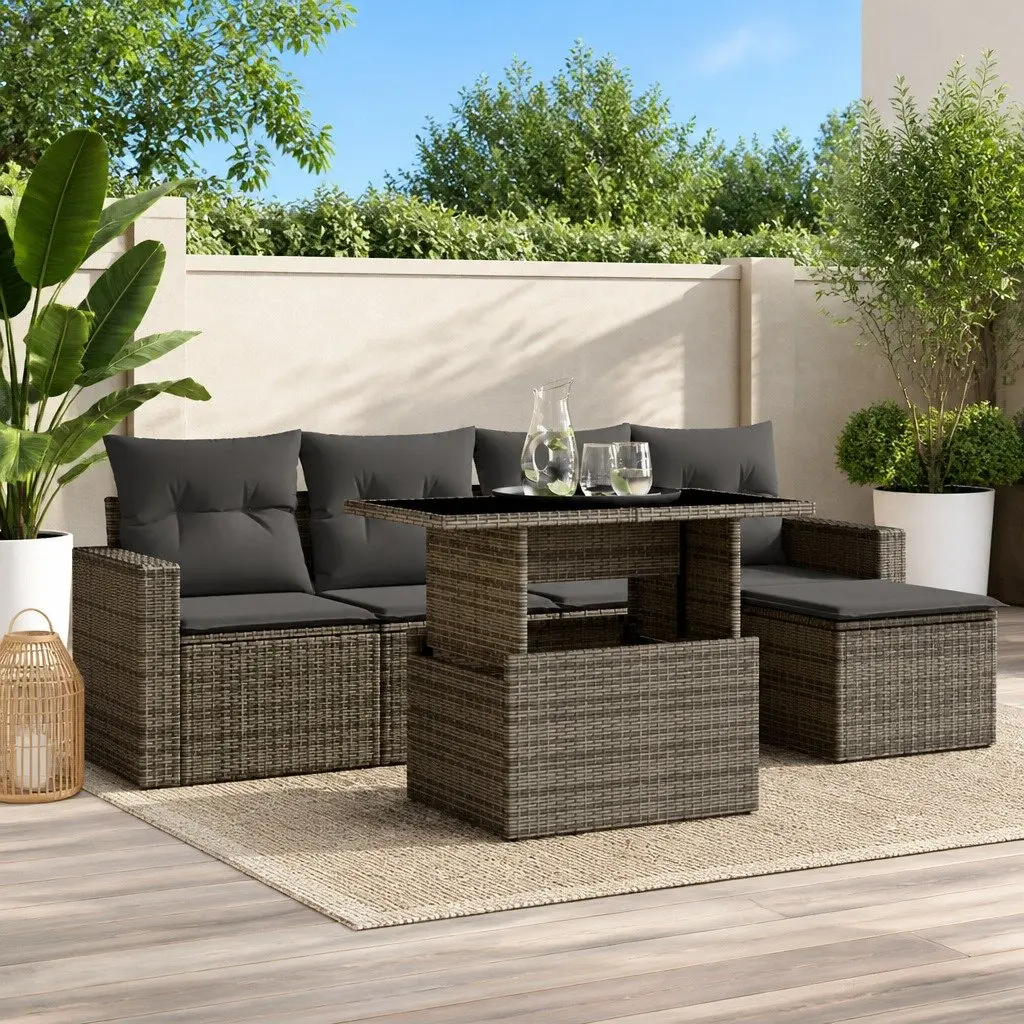 6-Piece Grey Outdoor Sofa Set