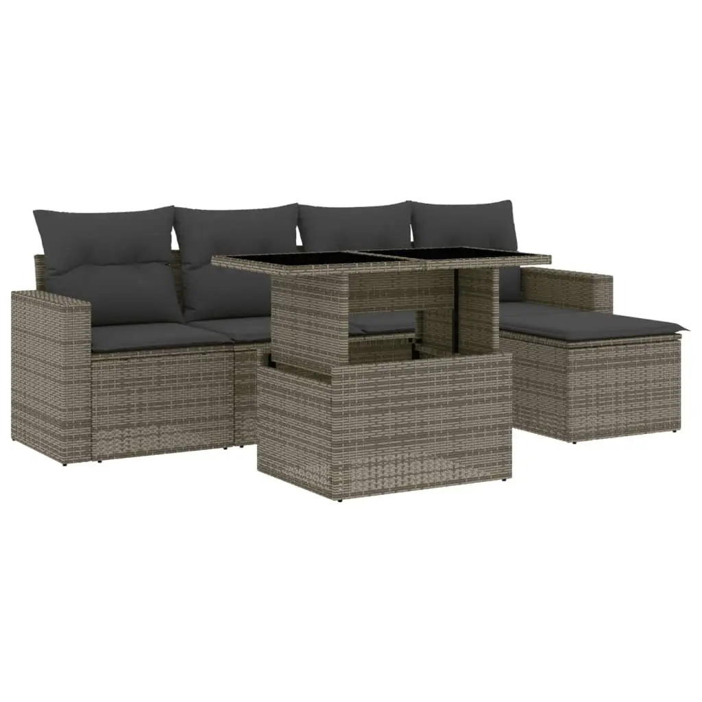 6-Piece Grey Outdoor Sofa Set