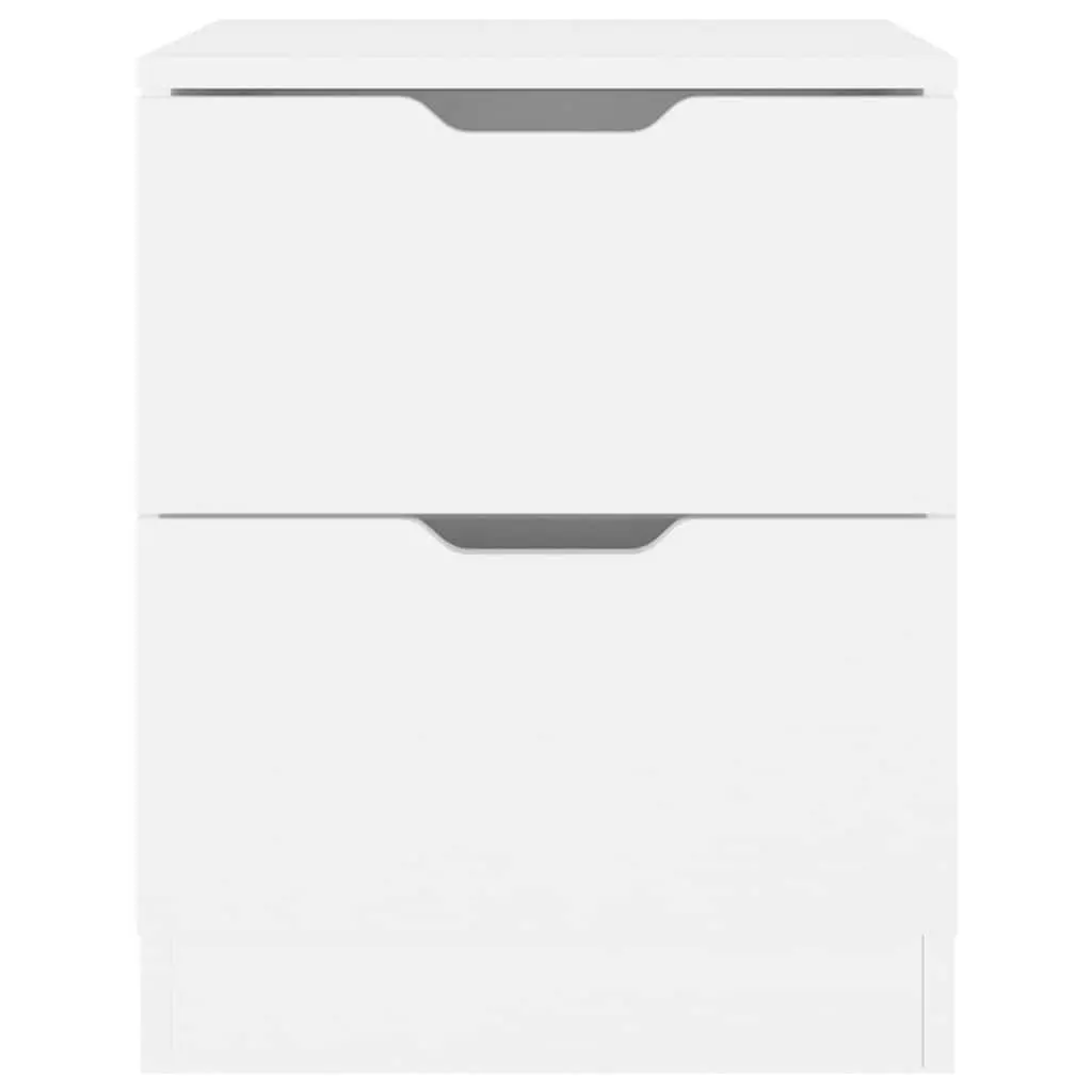 Bedside Table White Modern Storage Cabinet 40x40x50cm 2pcs