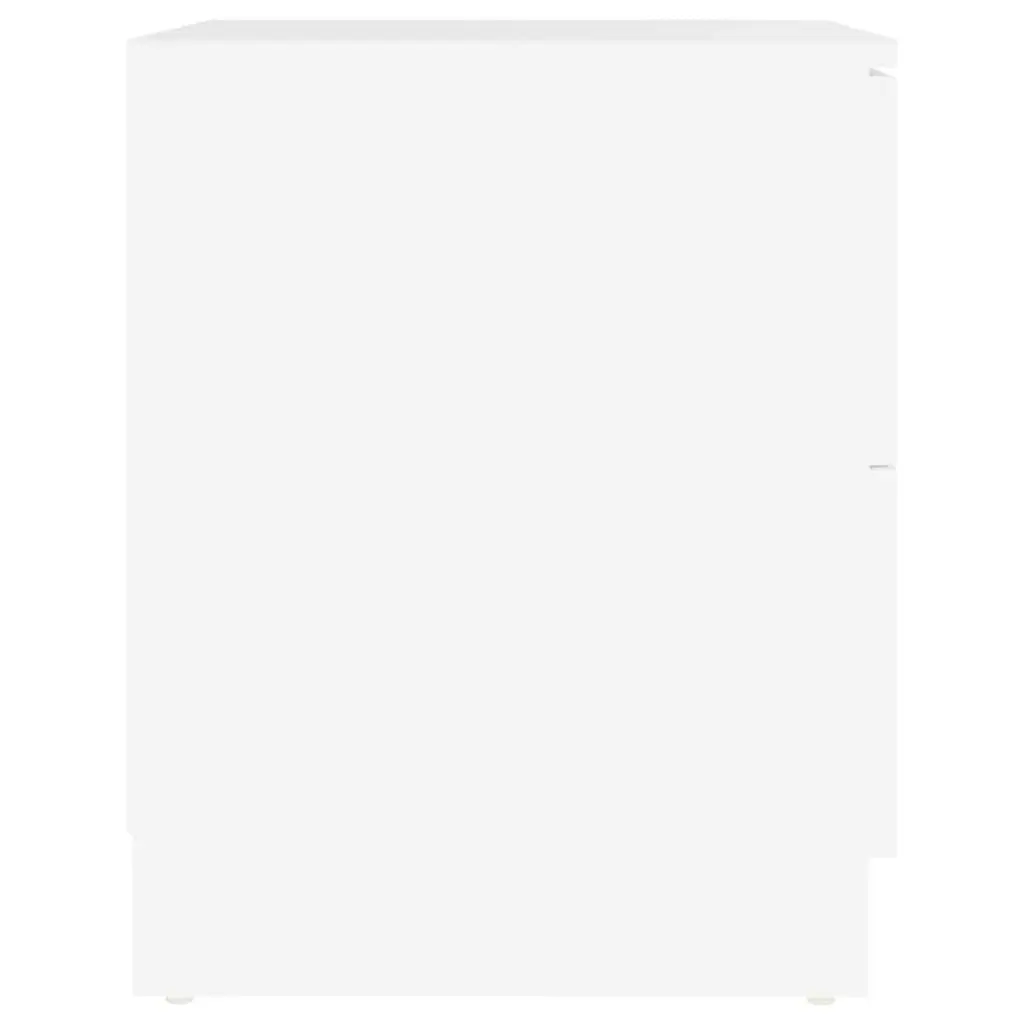 Bedside Table White Modern Storage Cabinet 40x40x50cm 2pcs