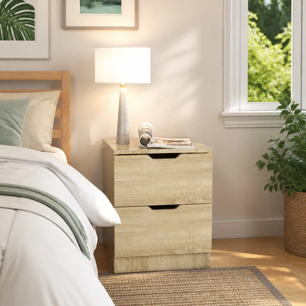 Bedside Table Brown Storage Organiser 40x40x50 cm