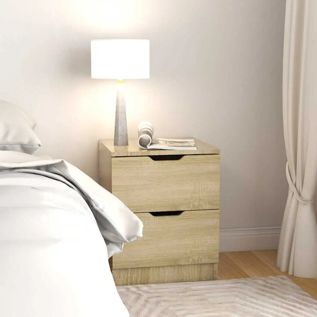 Bedside Cabinets Brown Storage Side Table 40W x 40D x 50H cm