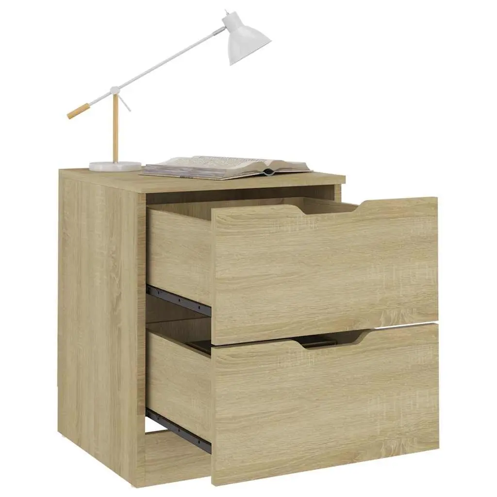 Bedside Cabinets Brown Storage Side Table 40W x 40D x 50H cm