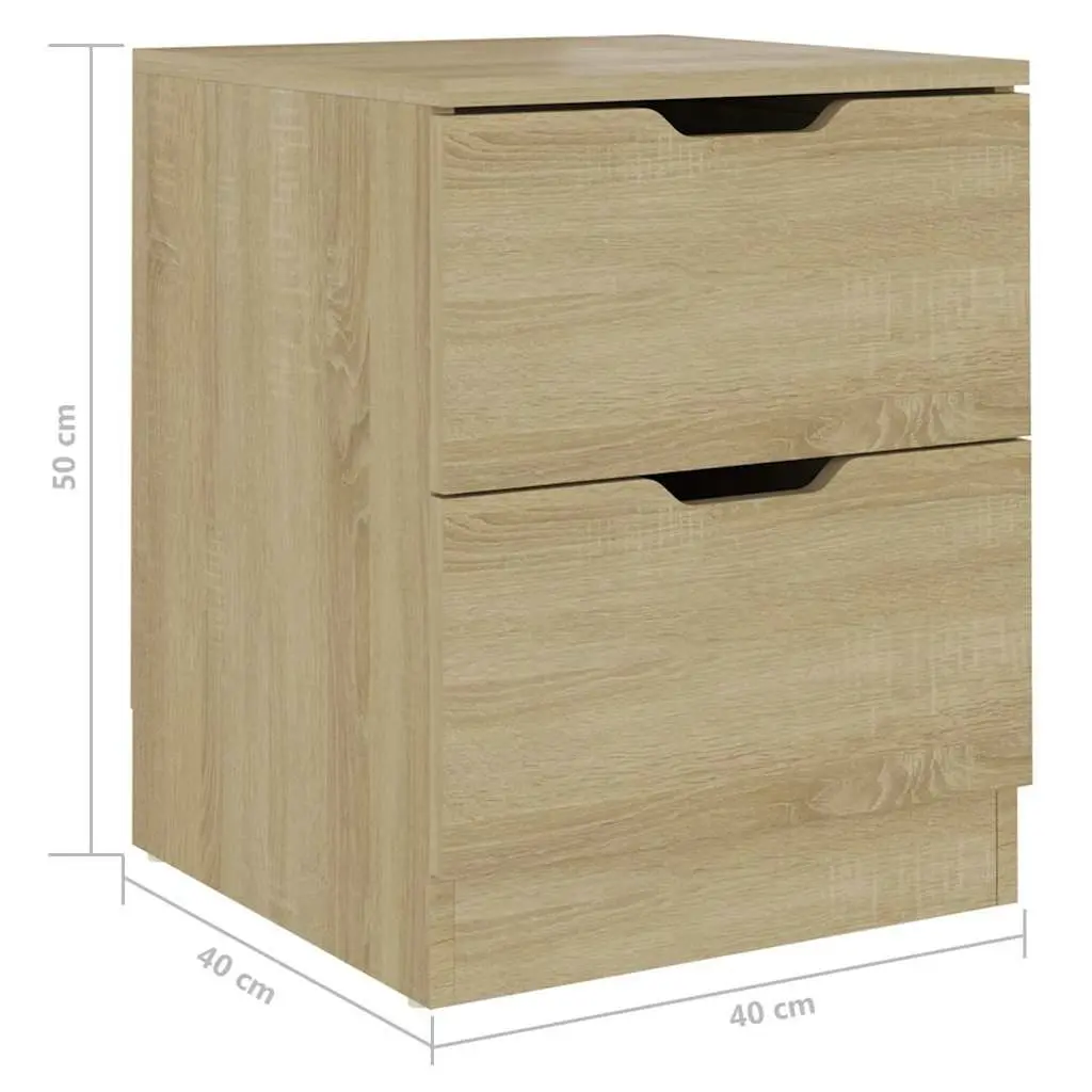 Bedside Cabinets Brown Storage Side Table 40W x 40D x 50H cm