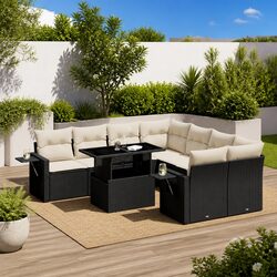 Friendly 9 Piece Outdoor Sofa Set in Black