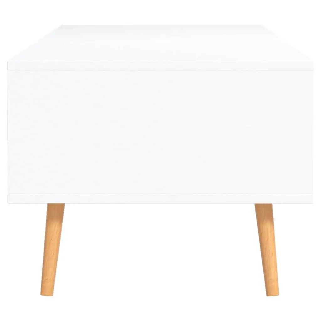Coffee Table White Engineered Wood Living Room Accent Side Table 100 x 49.5 x 43 cm