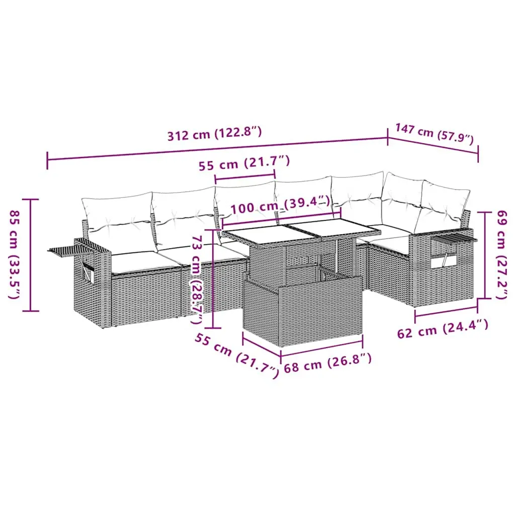 7 Piece Sofa Set